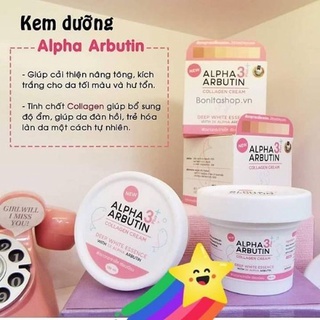 Kem dưỡng trắng da toàn thân Alpha Arbutin Collagen 3 plus Cream Deep White Essence 100g nâng tông và kích trắng