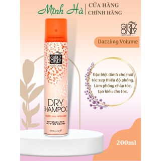 Dầu gội khô Girlz Only 200ml UK dạng xịt mùi hương dễ chịu làm phồng tóc nhanh tức thì