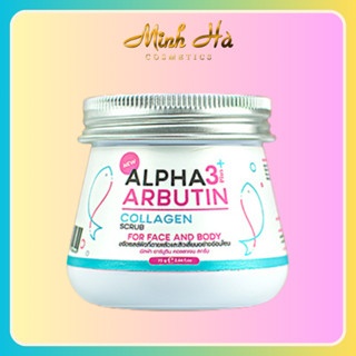 Tẩy tế bào chết mặt và body Alpha Arbutin 3 Plus + Collagen Scrub Thái Lan 75g loại bỏ tế bào chết làn da mịn màng