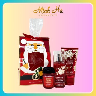 Set 3 món Bath & Body Works mini Japanese Cherry Blossom và Into The Night chăm sóc body sạch sẽ thơm tho