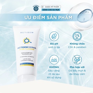 Sữa rửa mặt Actidem Derma pH Gel Cleanser 30ml dành cho da dầu và da dầu mụn