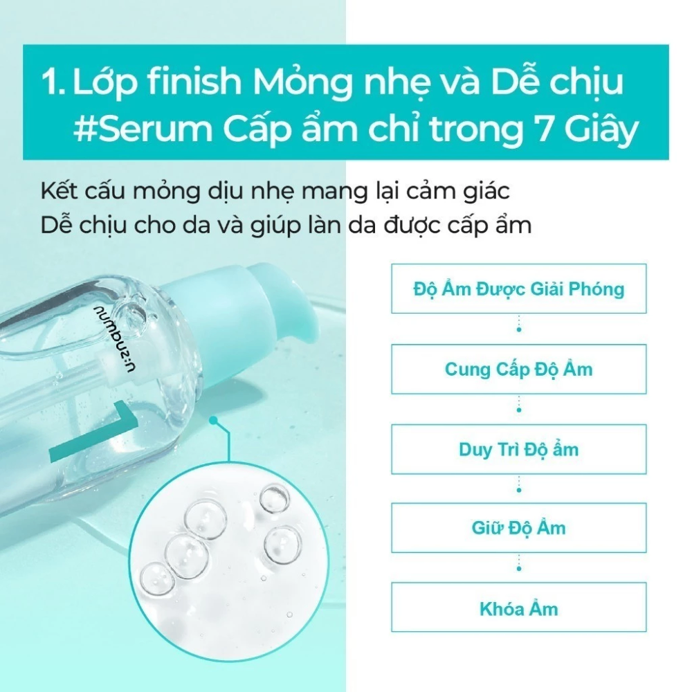 Serum Numbuzin No1 Pantothenic B5 Active Smoothing 50ml làm dịu da mụn kiểm soát dầu