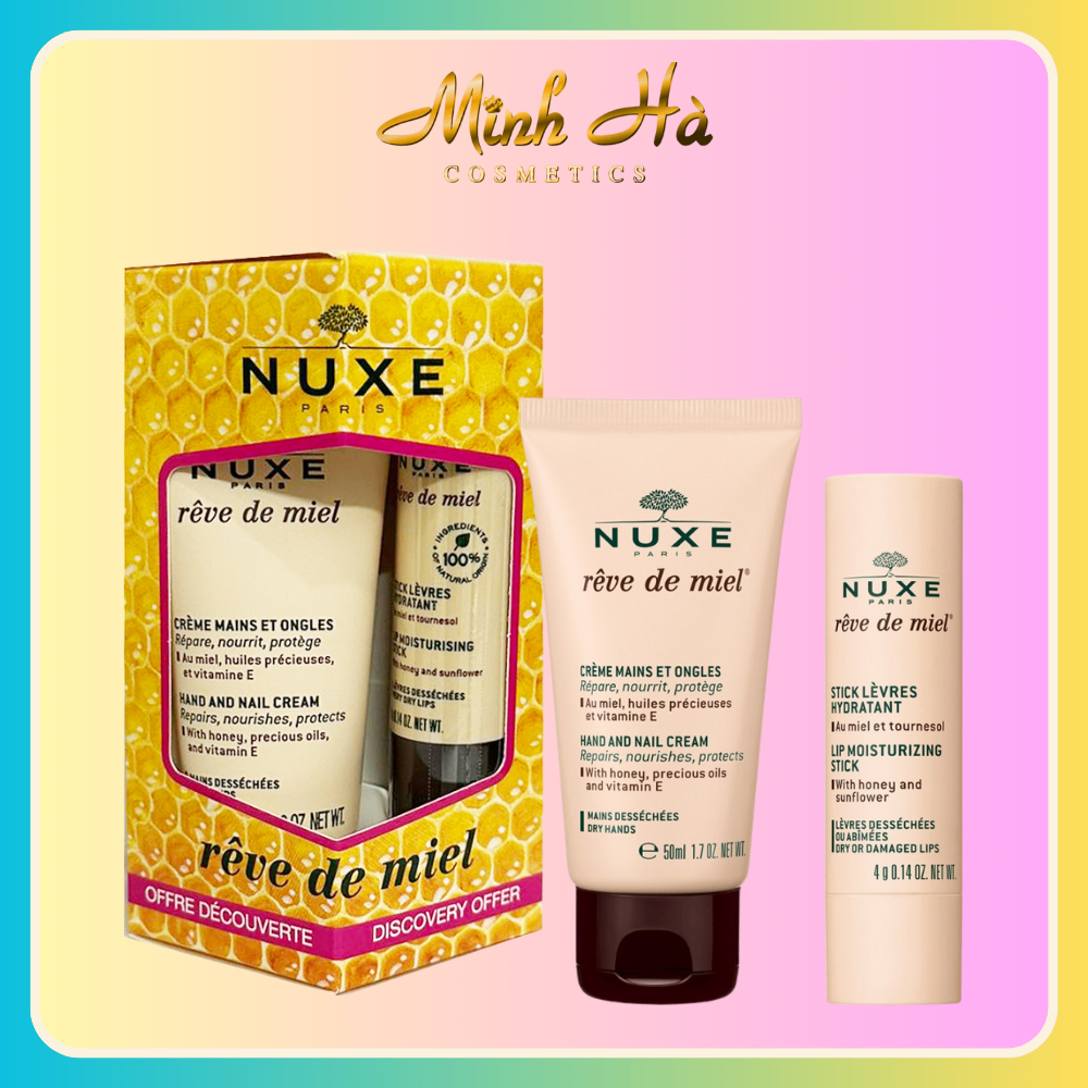 Set Kem Dưỡng Da Tay & Móng NUXE 30ml + Son Dưỡng Môi NUXE 4g