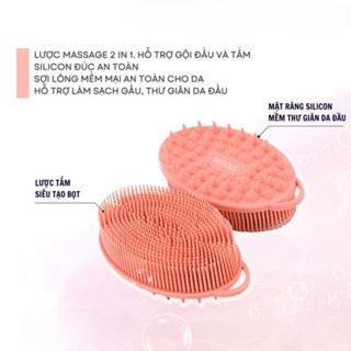 Lược tắm gội silicon Batious cam mềm mại an toàn cho da