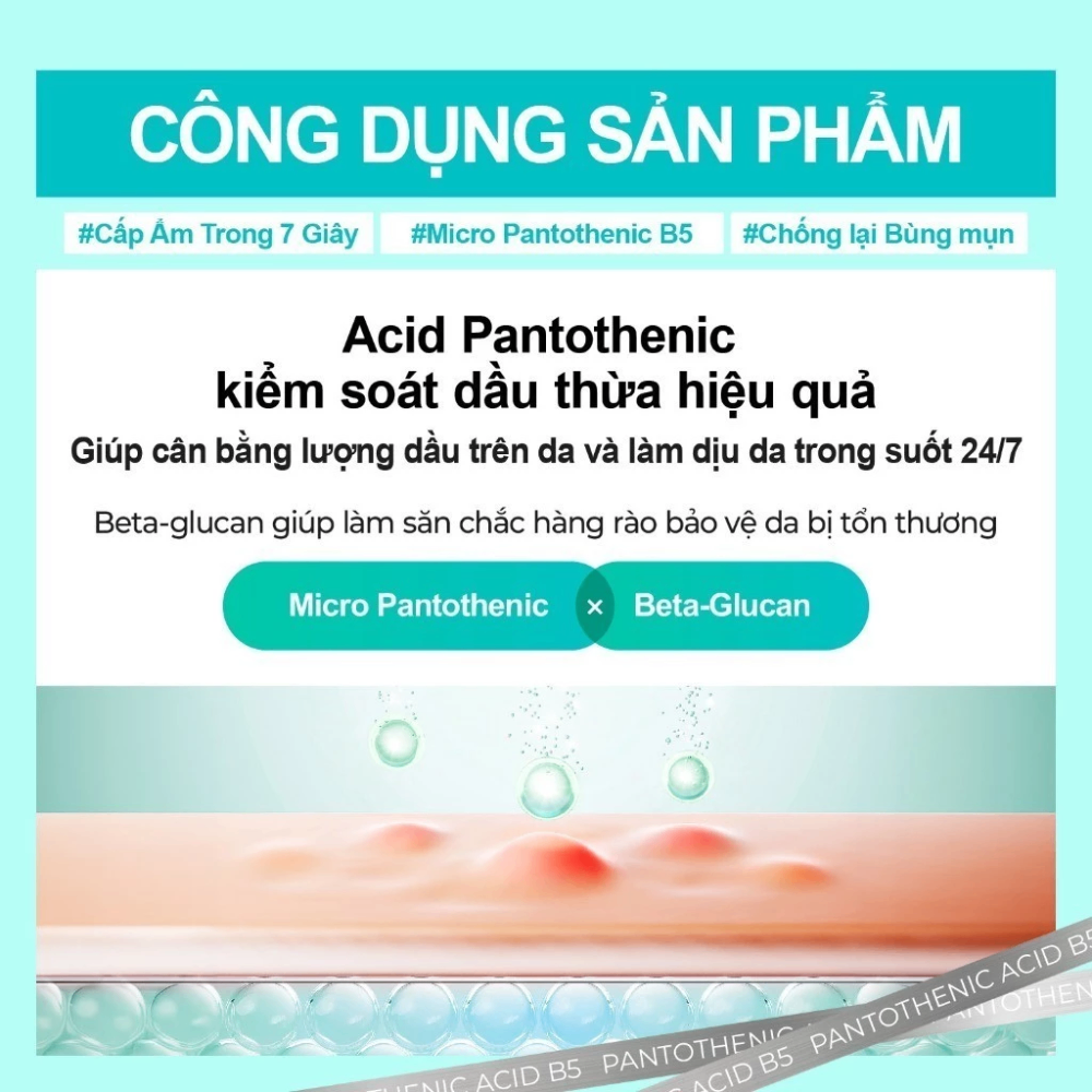 Serum Numbuzin No1 Pantothenic B5 Active Smoothing 50ml làm dịu da mụn kiểm soát dầu