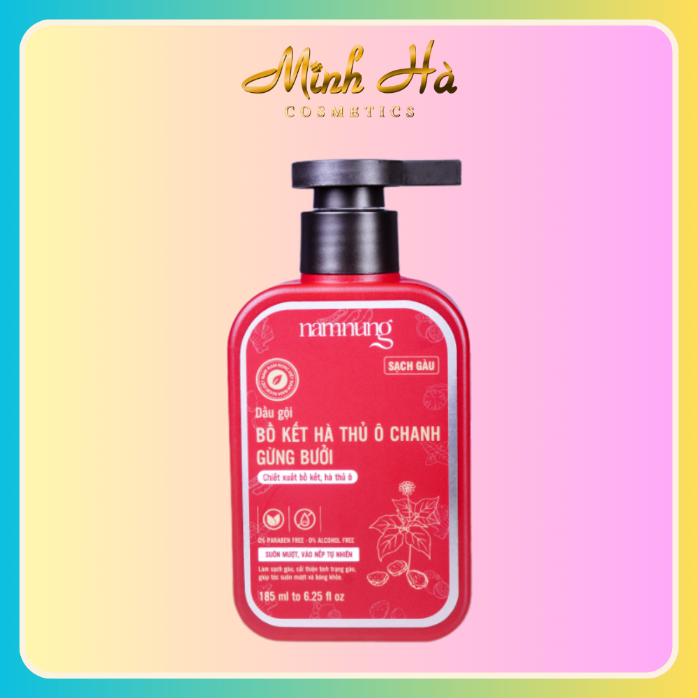 Dầu gội NAMNUNG bồ kết, hà thủ ô, chanh gừng bưởi 185ml (Đỏ)