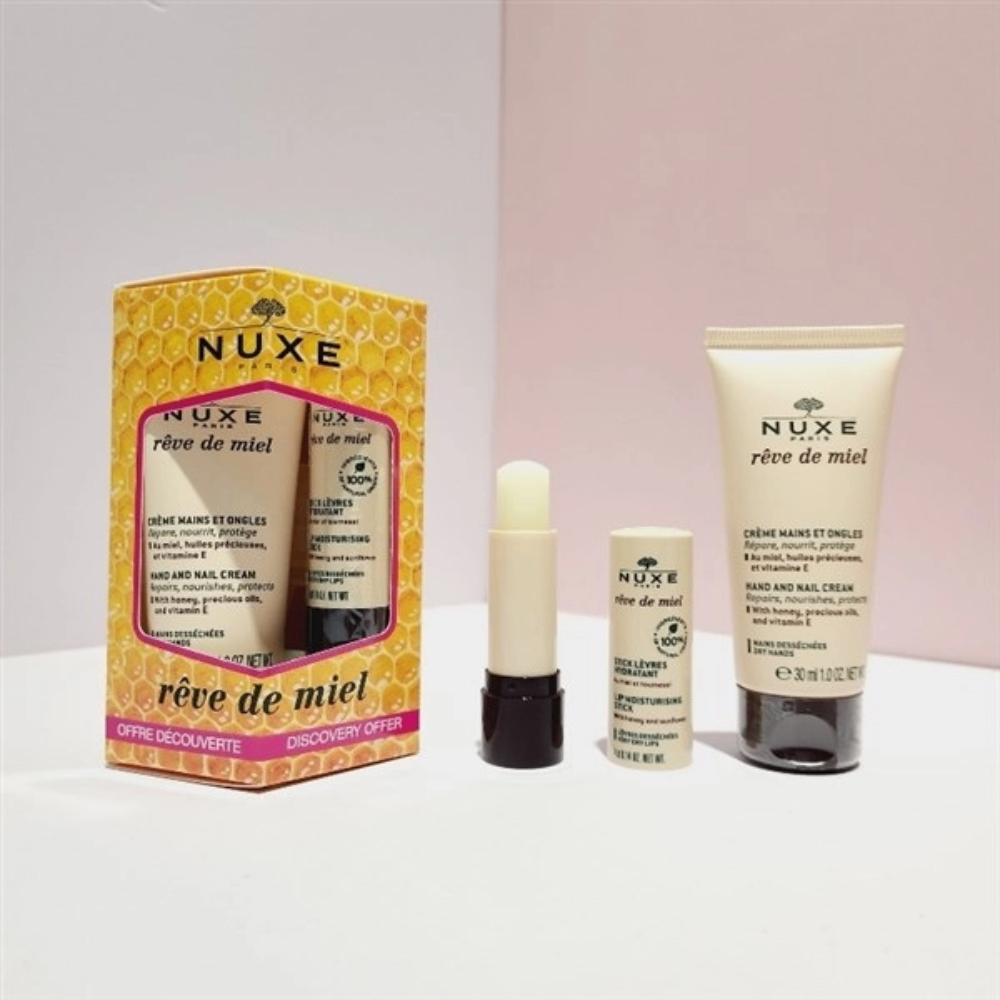 Set Kem Dưỡng Da Tay & Móng NUXE 30ml + Son Dưỡng Môi NUXE 4g
