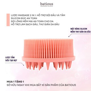 Lược tắm gội silicon Batious cam mềm mại an toàn cho da