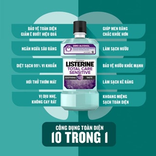 Nước súc miệng Listerine Cool Mint Total Care Sensitive 250/750ml cho răng nhạy cảm
