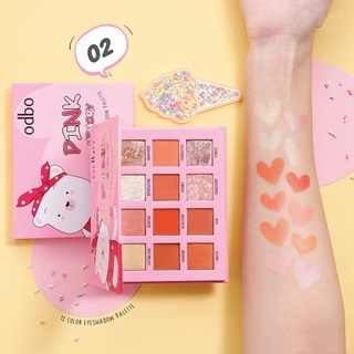Phấn mắt Odbo Pink Memory 12 color So Sweet OD242 màu 02 12g giúp đôi mắt trở nên xinh xắn và cuốn hút hơn