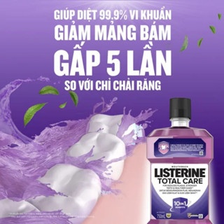 Nước súc miệng Listerine Cool Mint Total Care Sensitive 250/750ml cho răng nhạy cảm