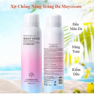 Xịt chống nắng dưỡng trắng da MayCreate Moisturizing 150ml lựa chọn hoàn hảo cho làn da trong mùa hè nóng bức