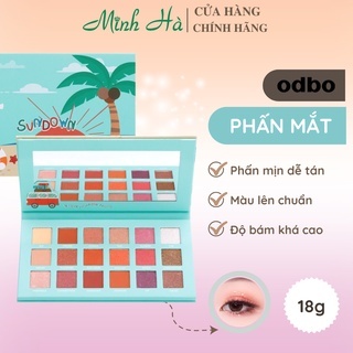 Bảng phấn mắt 18 ô Odbo Sundown 18 Color Eyeshadow Palette OD243 nhuyễn, mịn, rất dễ tán