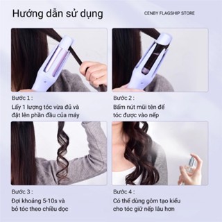 Máy uốn tóc tự động Cenby trục 32 tiện lợi làm xoăn 2 chiều
