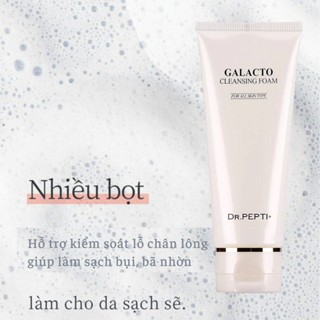 Sữa rửa mặt tạo bọt Dr.Pepti Galacto Cleansing Foam 110ml làm sạch da giúp da mịn màng