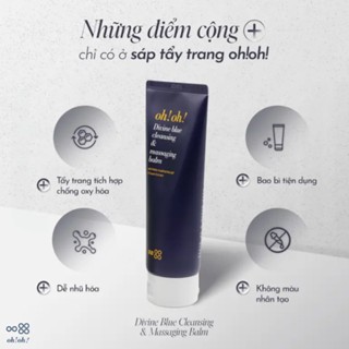 Sáp tẩy trang Oh!oh! Divine Blue Cleansing & Massaging Balm 30/150ml nhẹ nhàng loại bỏ lớp makeup, bụi bẩn và tạp chất