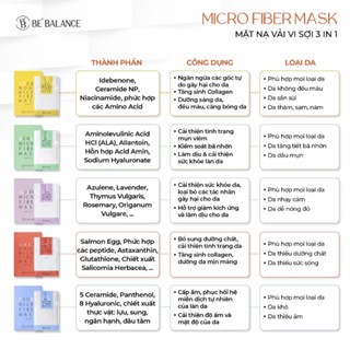 Mặt nạ Be'Balance Micro Fiber Mask 30g làm dịu và chăm sóc độ ẩm cho da