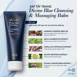Sáp tẩy trang Oh!oh! Divine Blue Cleansing & Massaging Balm 30/150ml nhẹ nhàng loại bỏ lớp makeup, bụi bẩn và tạp chất