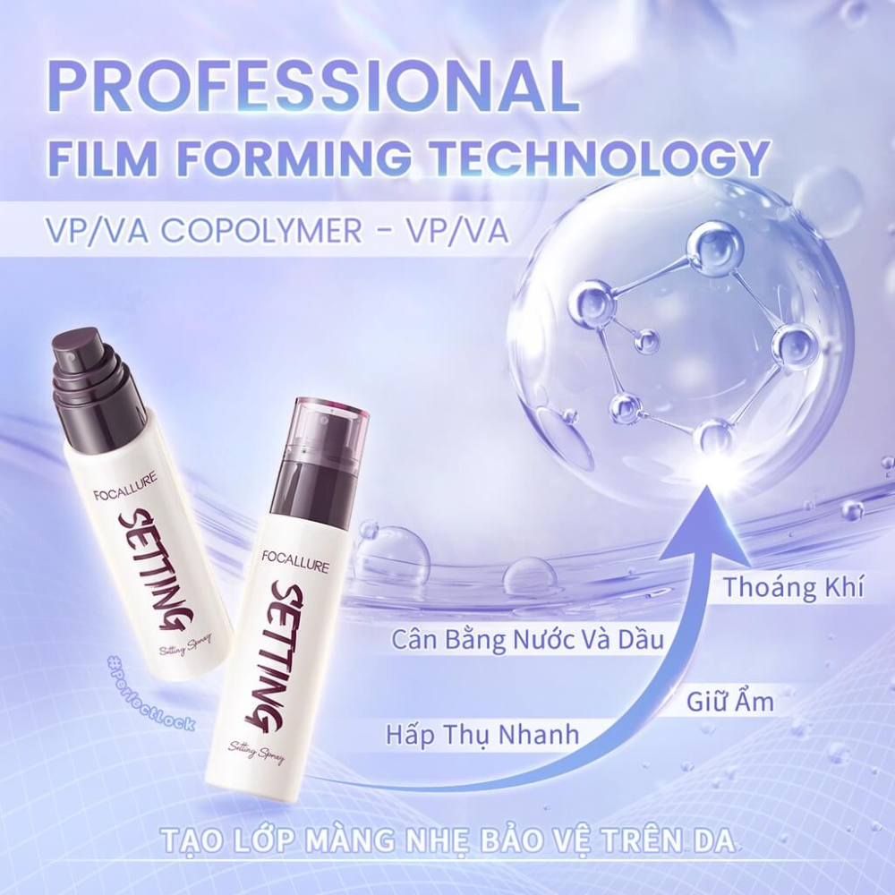 Xịt khóa nền Focallure Flawless Long-lasting Setting Spray FA352 (SP01) 65ml dưỡng ẩm giữ lớp makeup lâu trôi