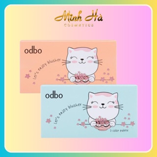 Phấn má Odbo 3 Color palette Let's Enjoy Blusher 13g mang lại sự đáng yêu, trong trẻo cho mọi cô nàng