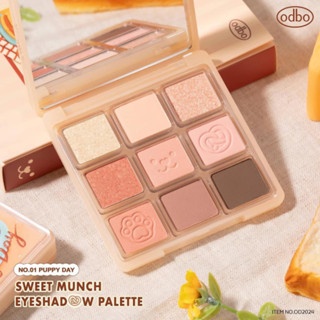 Phấn mắt 9 ô Odbo Sweet Munch Eyeshadow Palette OD2024 9g lên màu chuẩn lâu trôi