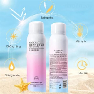 Xịt chống nắng dưỡng trắng da MayCreate Moisturizing 150ml lựa chọn hoàn hảo cho làn da trong mùa hè nóng bức