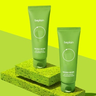 Sữa rửa mặt Beplain Mung Bean pH-Balanced Cleansing Foam 80ml làm sạch, thải độc và phục hồi làn da mệt mỏi
