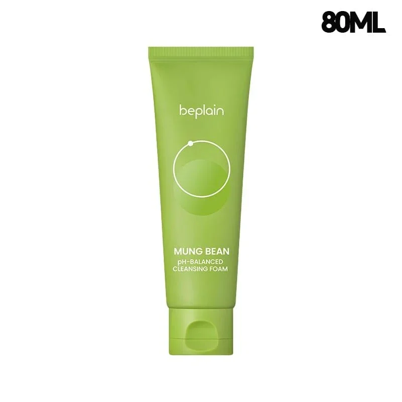 Sữa rửa mặt Beplain Mung Bean pH-Balanced Cleansing Foam 80ml làm sạch, thải độc và phục hồi làn da mệt mỏi