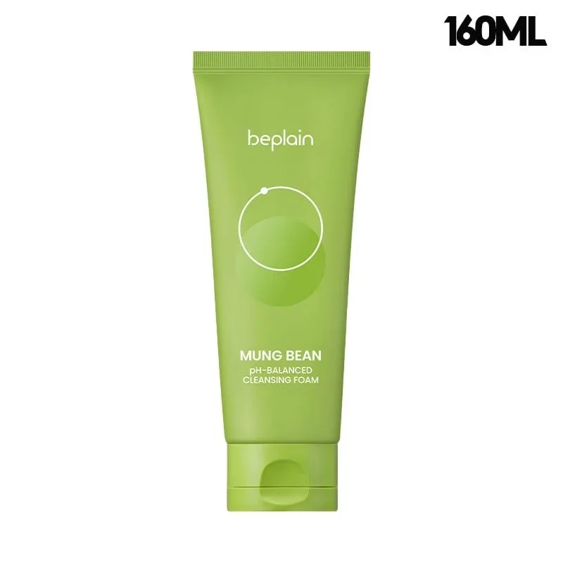 Sữa rửa mặt Beplain Mung Bean pH-Balanced Cleansing Foam 80ml làm sạch, thải độc và phục hồi làn da mệt mỏi