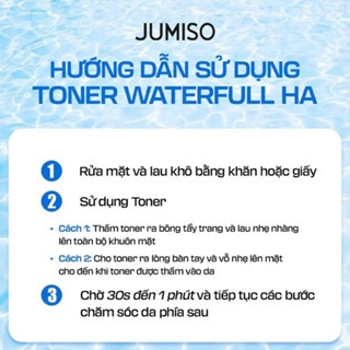 Nước hoa hồng Jumiso Waterfull Hyaluronic Acid Toner 250ml làm dịu, tạo hàng rào bảo vệ da