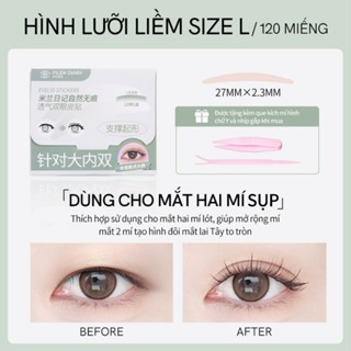 Miếng dán kích mí tàng hình Mlen Diary phù hợp cho mọi loại mắt