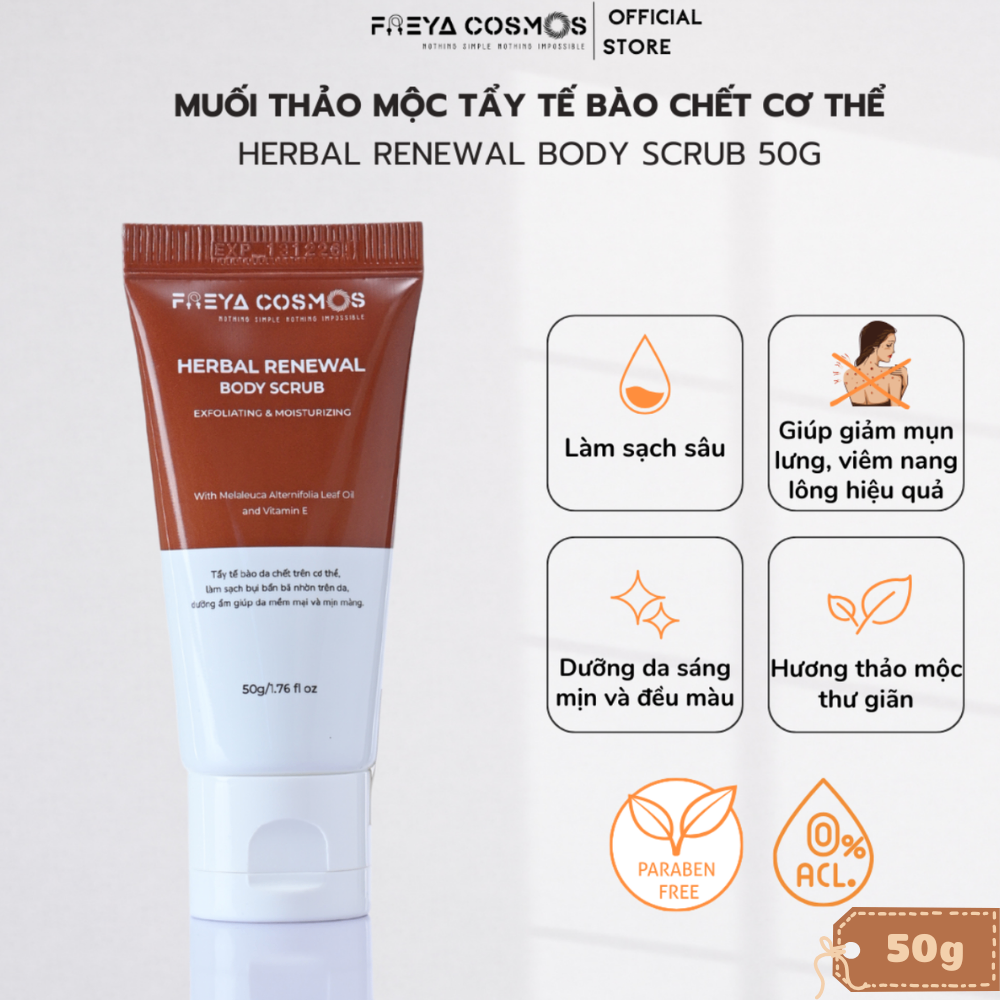 Muối tẩy tế bào chết Freya Cosmos Body Scrub 50g loại bỏ tế bào chết dưỡng ẩm cho da
