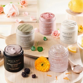 Mặt nạ đất sét Mary & May Wash Off Mask Pack 125g thuần chay giúp cải thiện bề mặt da, tăng độ đàn hồi cho da
