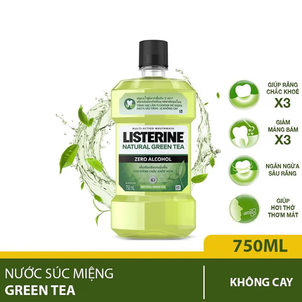 Nước súc miệng Listerine Cool Mint Total Care Sensitive 250/750ml cho răng nhạy cảm