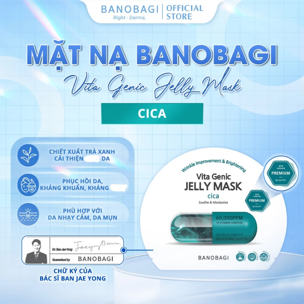 Mặt nạ giấy BANOBAGI Vita Genic Jelly Mask 30g giúp trắng sáng cấp ẩm chống lão hóa da