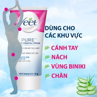 Tẩy lông Veet Pure Hair Removal Cream 50g nhanh chóng dưỡng ẩm da dài lâu