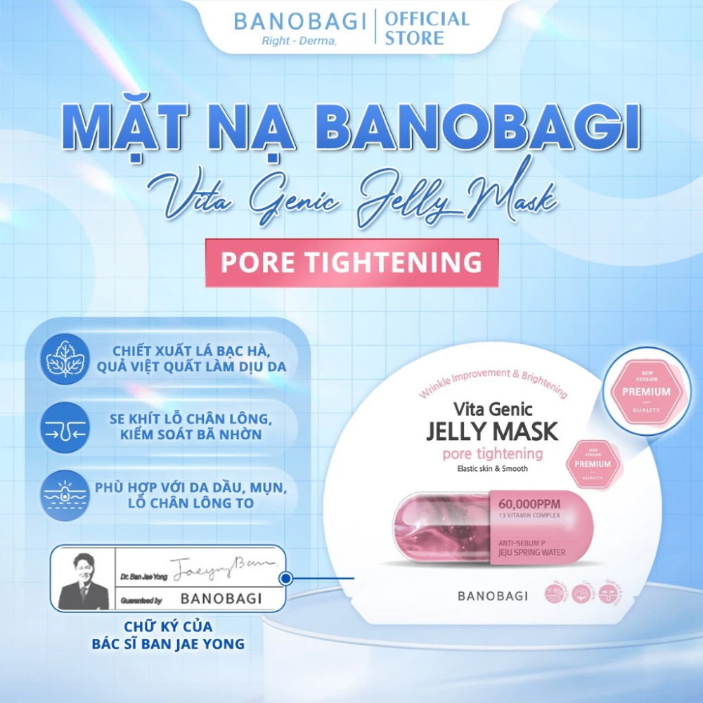 Mặt nạ giấy BANOBAGI Vita Genic Jelly Mask 30g giúp trắng sáng cấp ẩm chống lão hóa da