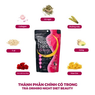 Trà giảm cân ORIHIRO Night Diet Tea 20 gói hỗ trợ giảm cân an toàn tiêu hao năng lượng