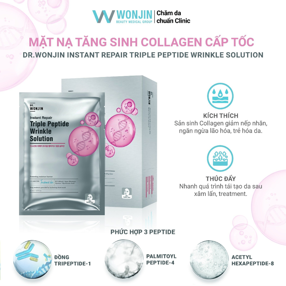 Mặt nạ giấy Wonjin Instant Repair Mask 30ml cấp ẩm phục hồi da nhanh chóng