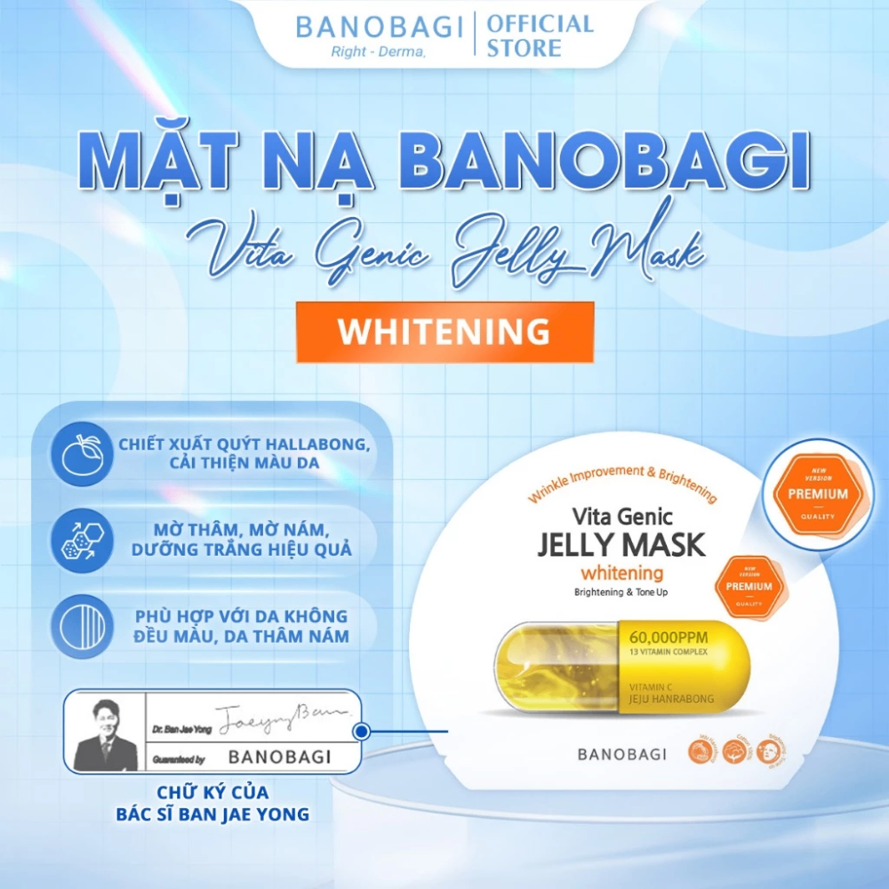 Mặt nạ giấy BANOBAGI Vita Genic Jelly Mask 30g giúp trắng sáng cấp ẩm chống lão hóa da