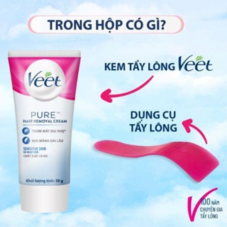 Tẩy lông Veet Pure Hair Removal Cream 50g nhanh chóng dưỡng ẩm da dài lâu