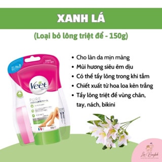 Kem tẩy lông Veet Pure Nhật Bản 150g gồm lô hội, vitamin E làm mềm da mà không gây đau rát
