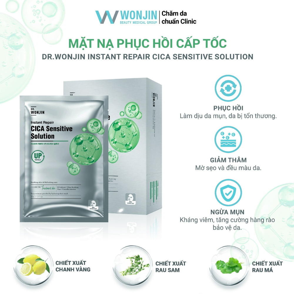 Mặt nạ giấy Wonjin Instant Repair Mask 30ml cấp ẩm phục hồi da nhanh chóng