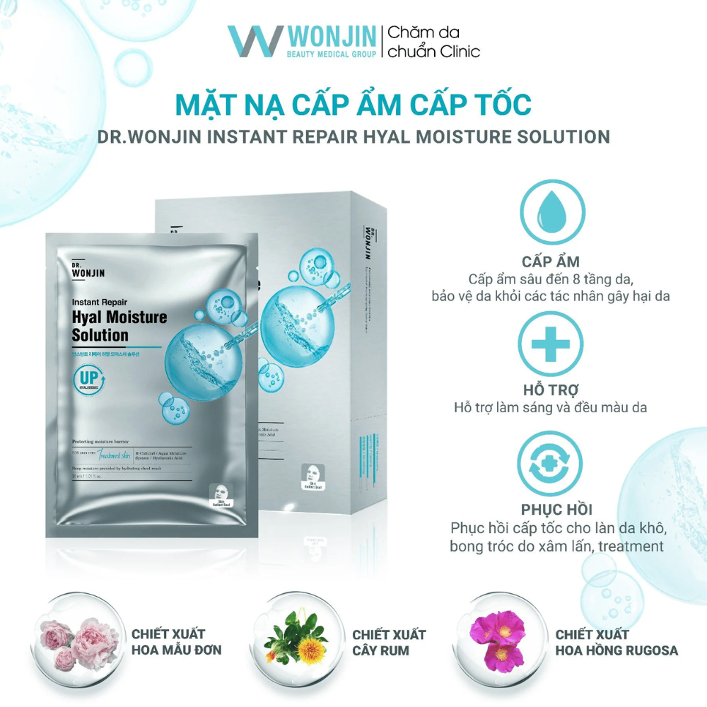 Mặt nạ giấy Wonjin Instant Repair Mask 30ml cấp ẩm phục hồi da nhanh chóng