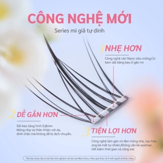 Mi giả tự dính không dùng keo Mlen Diary Glueless Falsies mỏng nhẹ phù hợp không biết gắn mi