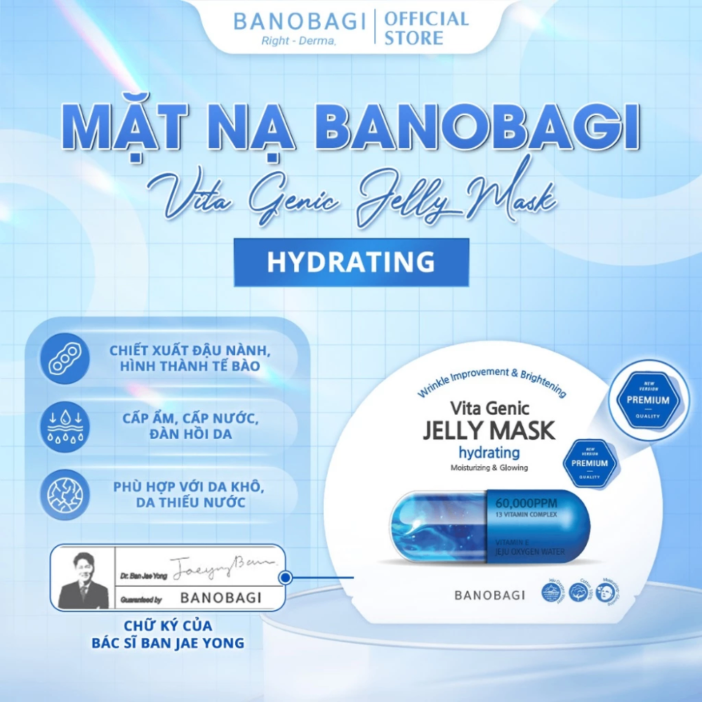 Mặt nạ giấy BANOBAGI Vita Genic Jelly Mask 30g giúp trắng sáng cấp ẩm chống lão hóa da