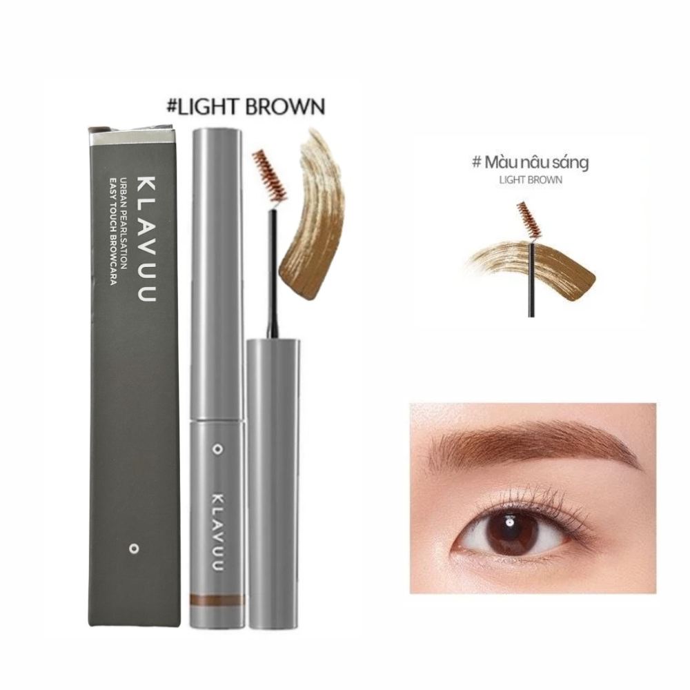 Mascara mày Klavuu Urban Pearlsation Easy Touch Browcara 3g định hình lông mày tự nhiên