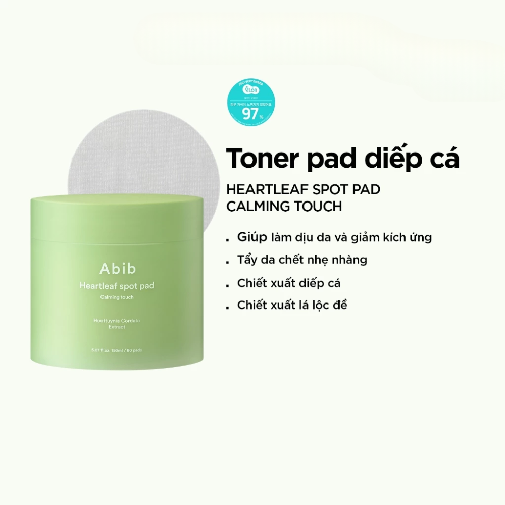 Toner pad Abib Heartleaf Spot Pad Calming Touch 150ml (80 miếng)