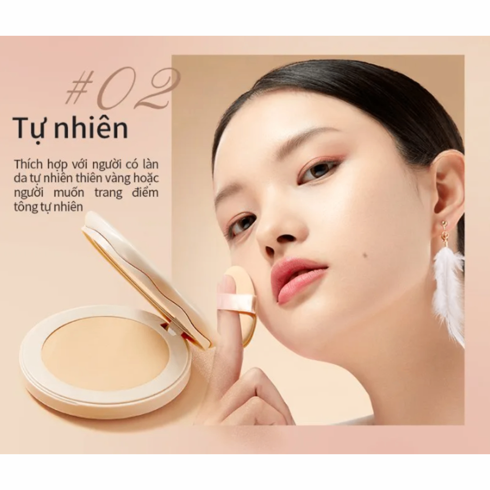 Phấn phủ nén Hexze Lacquer Seal Tulle Set Up Powder 15g mỏng nhẹ kiềm dầu giữ lớp nền lâu trôi
