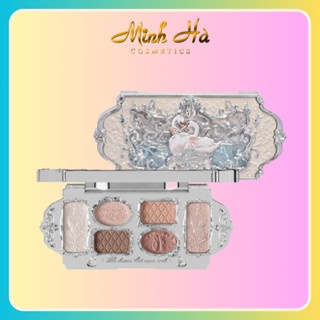 Bảng phấn mắt 6 ô Flower Knows Swan Ballet 6.5g hiệu ứng mịn lì lâu trôi